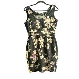 Hinge Floral Sleeveless Dress - Black and Cream Size S